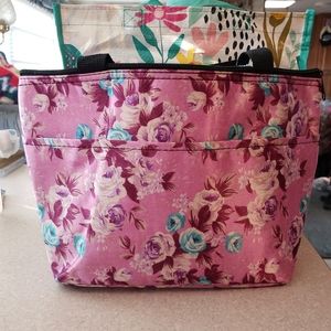 Purple floral side pocket cooler